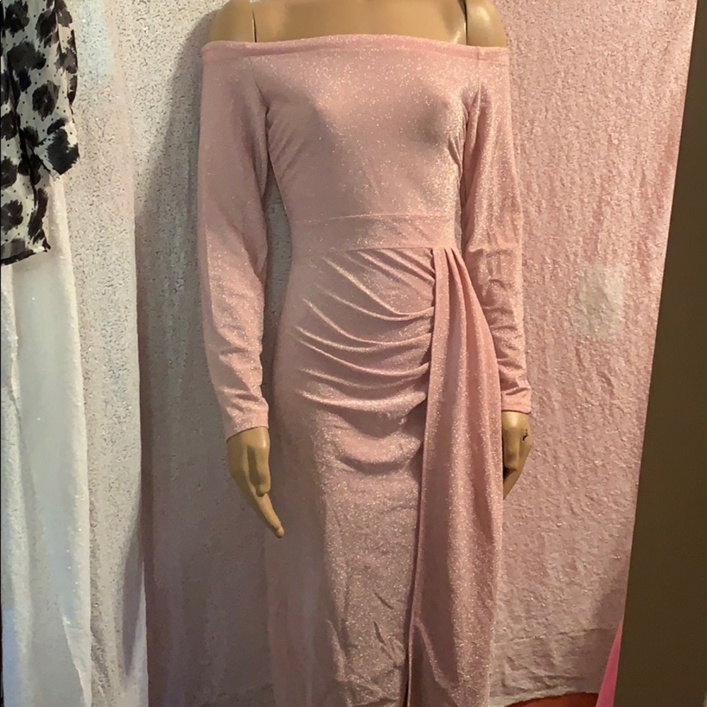 New Pink Shimmer Dress small